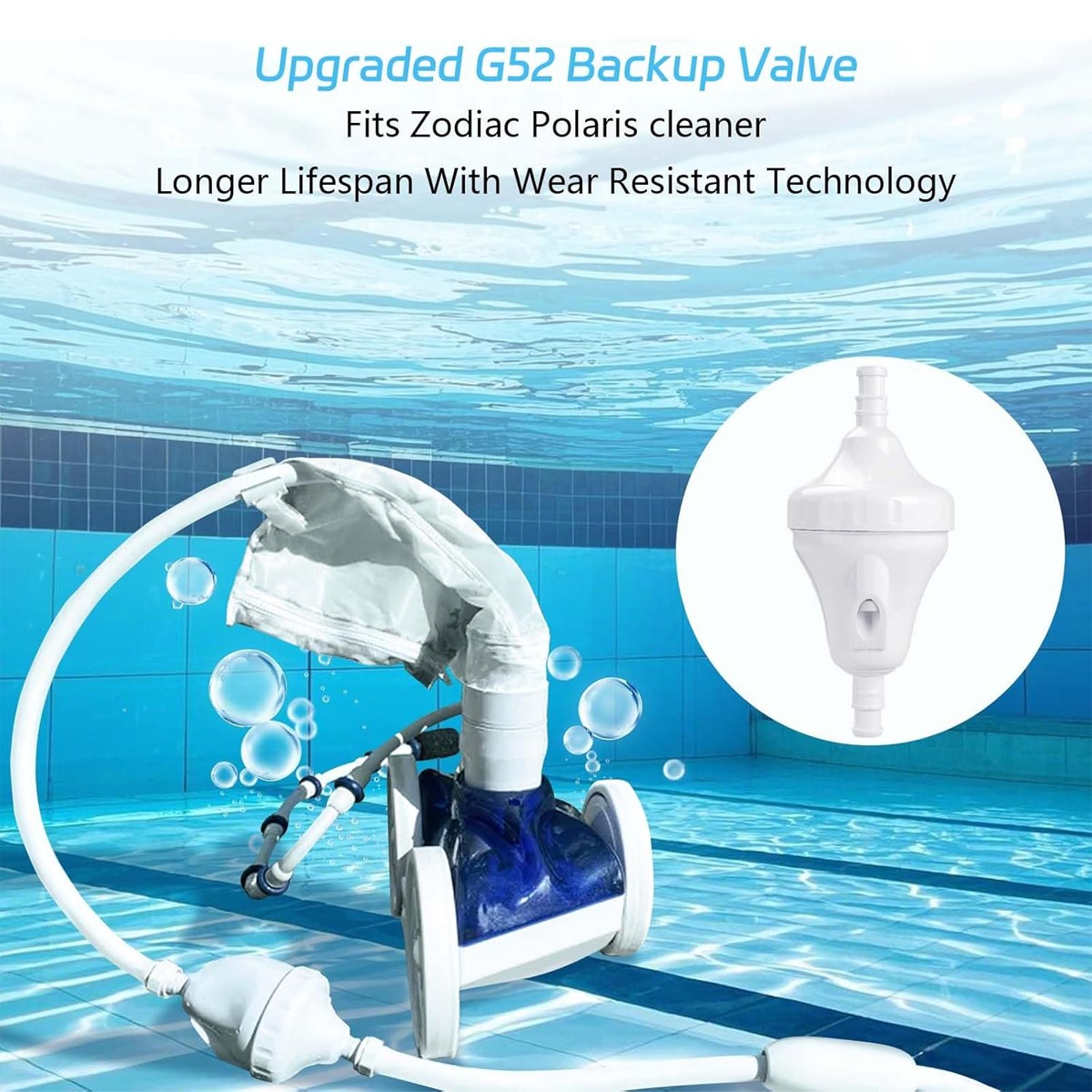 G52 Backup Valve Kit Replacement for Polaris Cleaner Parts 280, 380 Pool Cleaner
