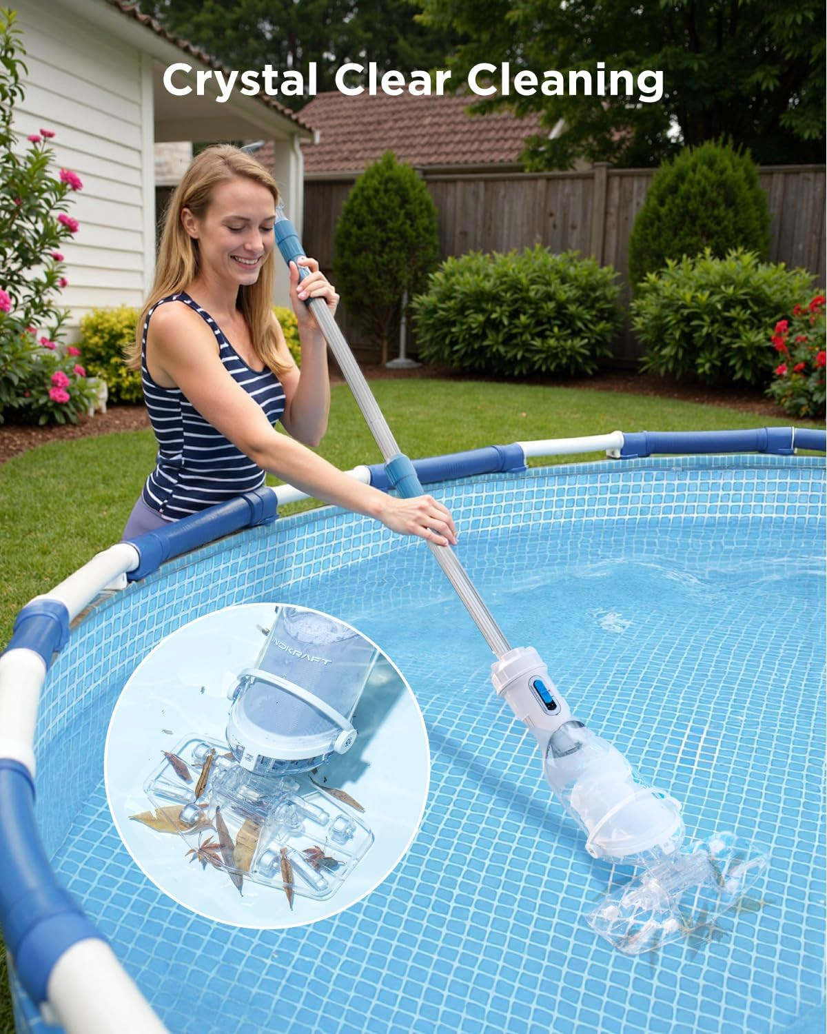 Pool Vacuum for above Ground Pool, Cordless Pool Vacuum for Inground Pools, Rech