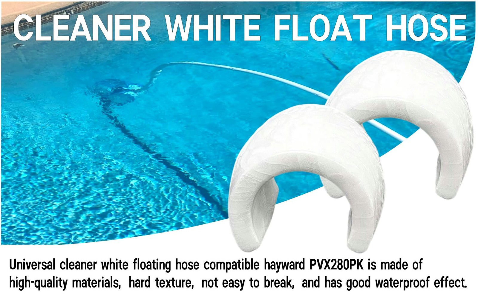 Premium White Float for 2/4Wheel Pool Cleaner Hoses – 2Piece Set