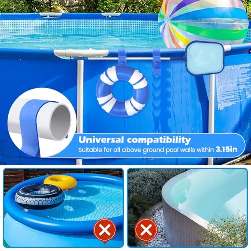 Poolside Pool Leaf Skimmer Net Holder – Pole Hanger Hooks – 2
