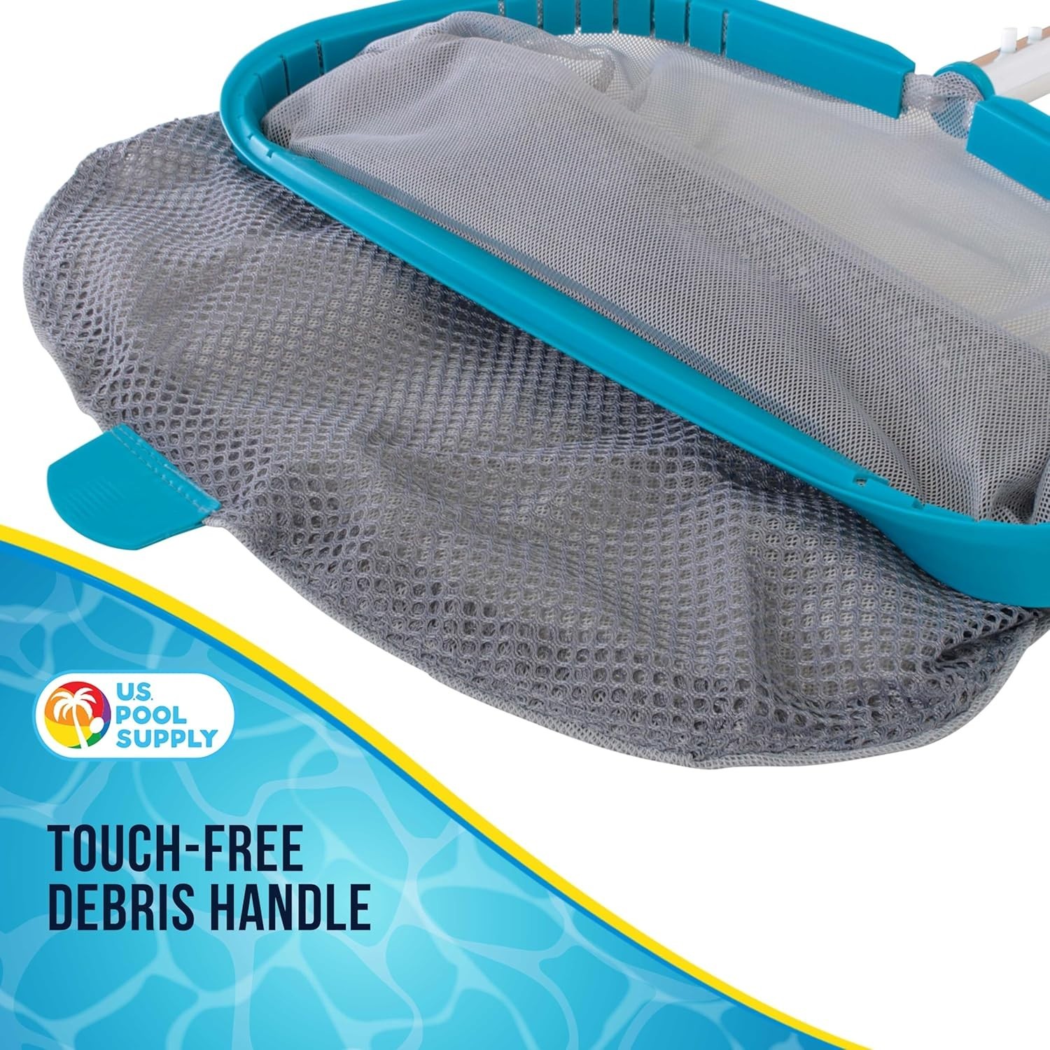 Reliable 18&Prime; Fine Mesh Pool Skimmer Rake – Heavy Duty with Double-Stitched Net