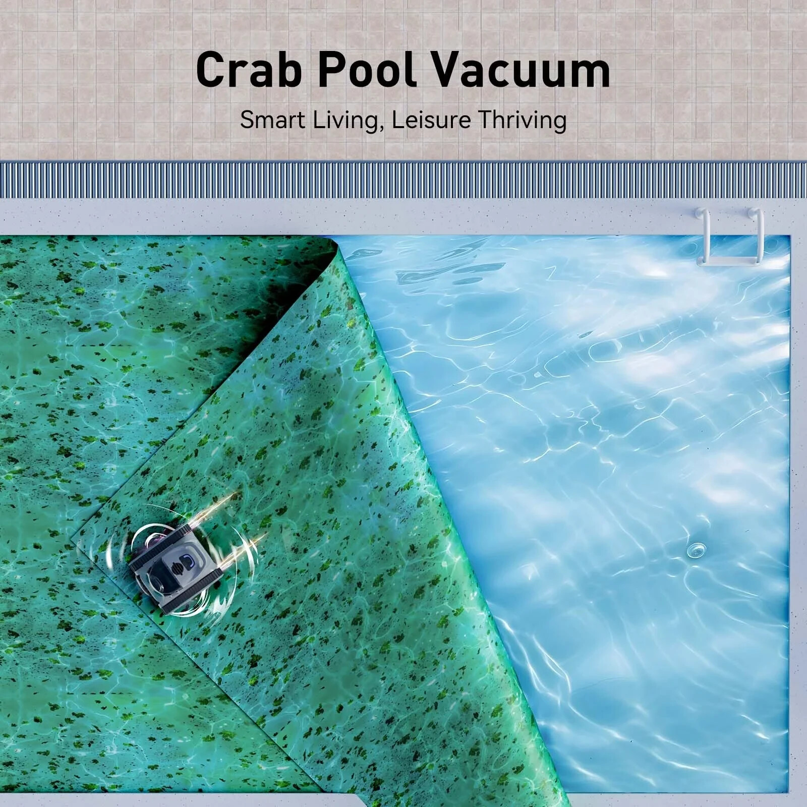 Seauto Crab Robotic Pool Cleaner 2024 – Auto Sonar Smart Floor & Wall Scrubber