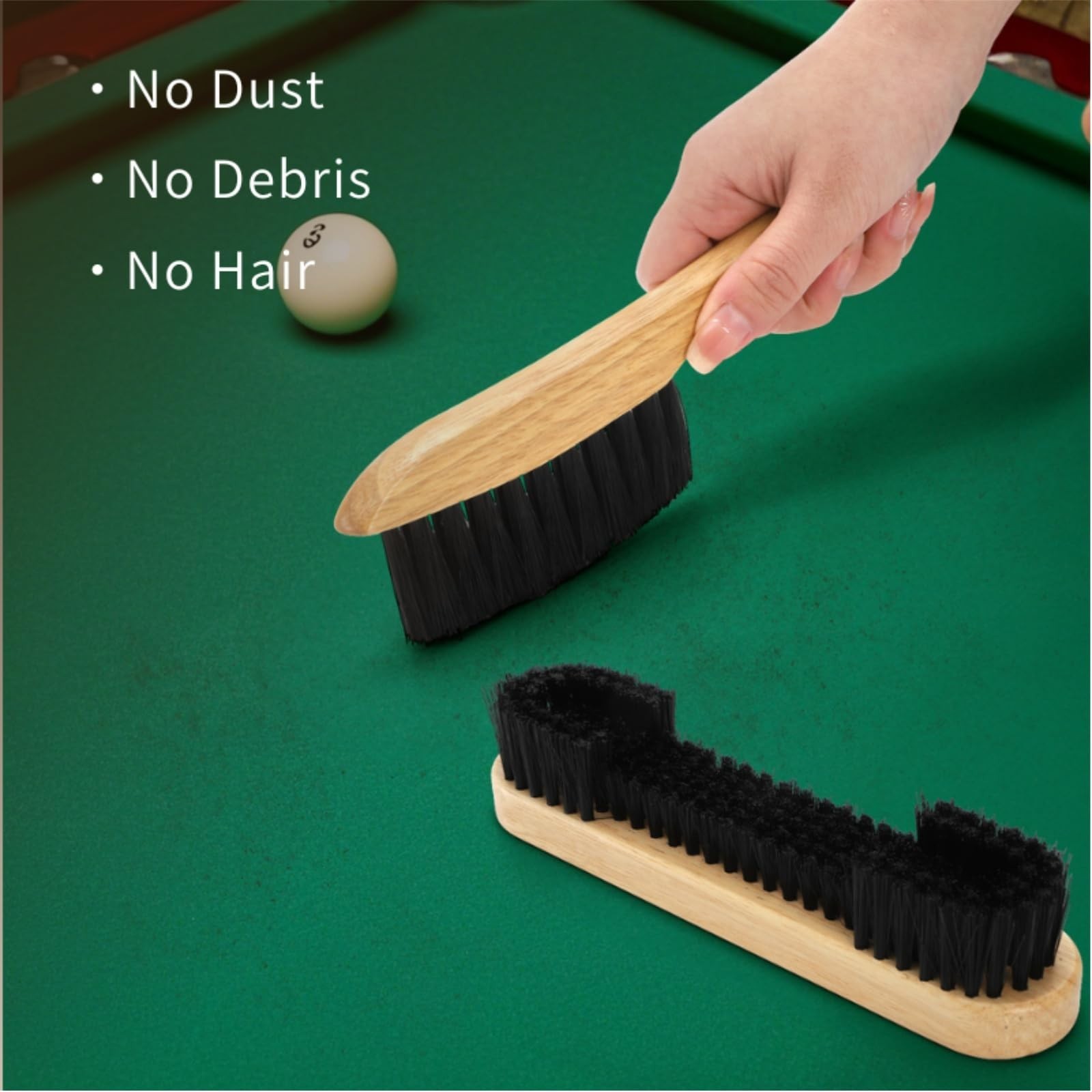 6-Piece Pool Table Brush Set, Billiard Felt Cleaner Kit, Wooden Brushes & Access