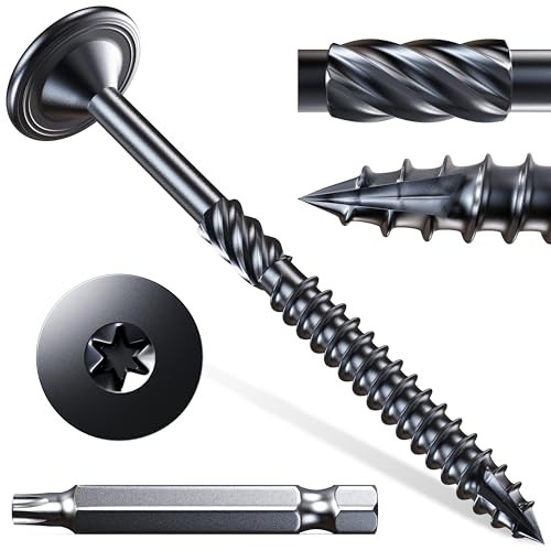 Lag Screws #14 x 4 InchPcs Heavy Duty Structural Wood Screws #14 x 4&Prime; 30 Black