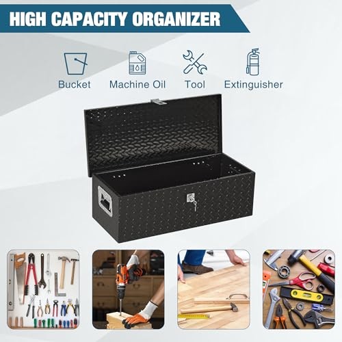 30 in Heavy Duty Aluminum Tool Underbody Box, Waterproof 30*13*10 – Black