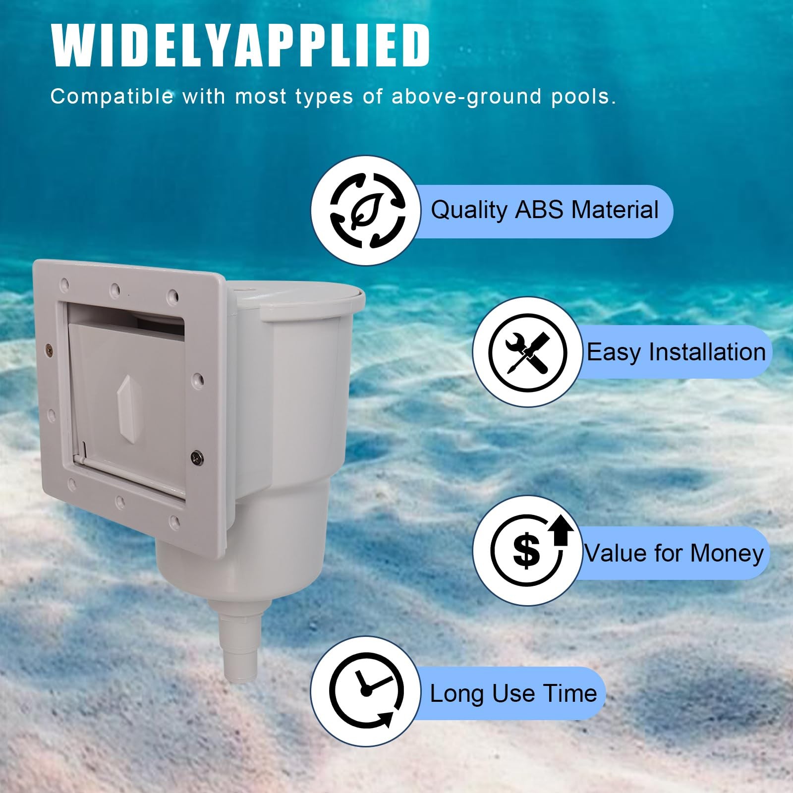 Above Ground Pool Skimmer Kit Replacement Heavy Duty ABS Debris Basket 6 Inch