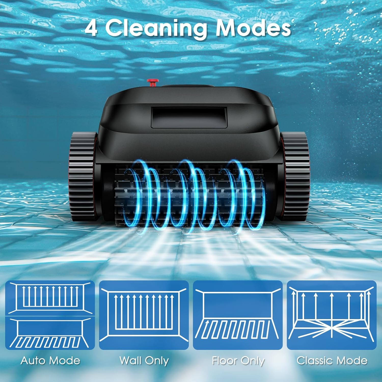 NIXBOT QP5 Robotic Pool Cleaner, Cordless Pool Vacuum for Inground Pools, Dual-M