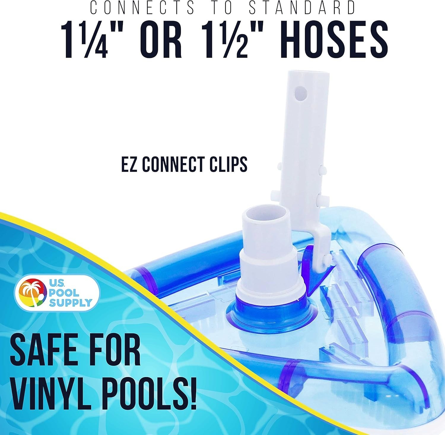 U.S. Pool Supply Weighted Transparent Triangular Pool Vacuum Head with Swivel…
