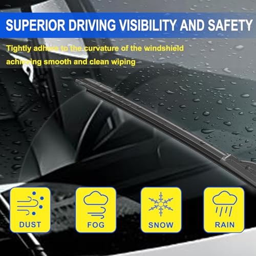 13&Prime;+ 13&Prime; Wiper Blades with 17&Prime; Rear Wiper Blades Set Replacement for 1997