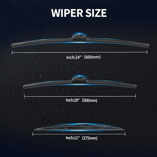 24&Prime; 20&Prime; 11&Prime; Front and Rear Windshield Wiper Blades for 2017-2023 For GMC Acadia