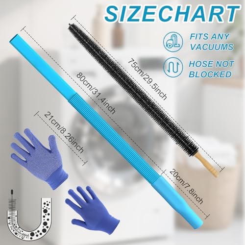 3PCS Upgraded Dryer Vent Cleaner Kit: Universal Vacuum Hose Blue Black