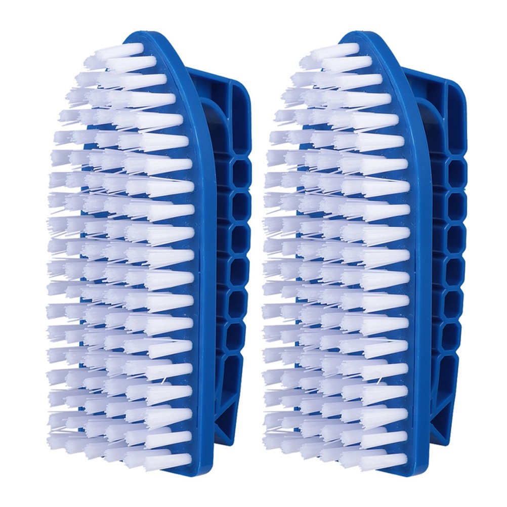 2Pcs Reusable Pool Scrub Brush with Comfort Grip for Bathroom and Floor Cleaning