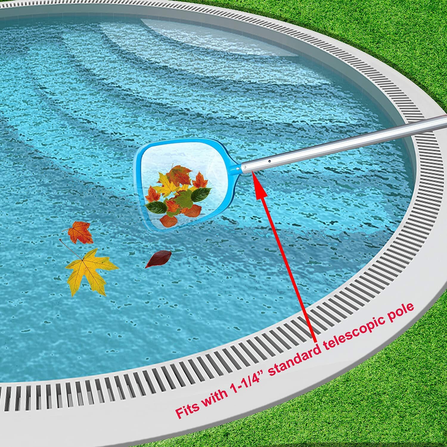 Pool Spa Leaf Skimmer Net with White Ultra Fine Mesh for Pool and Spa