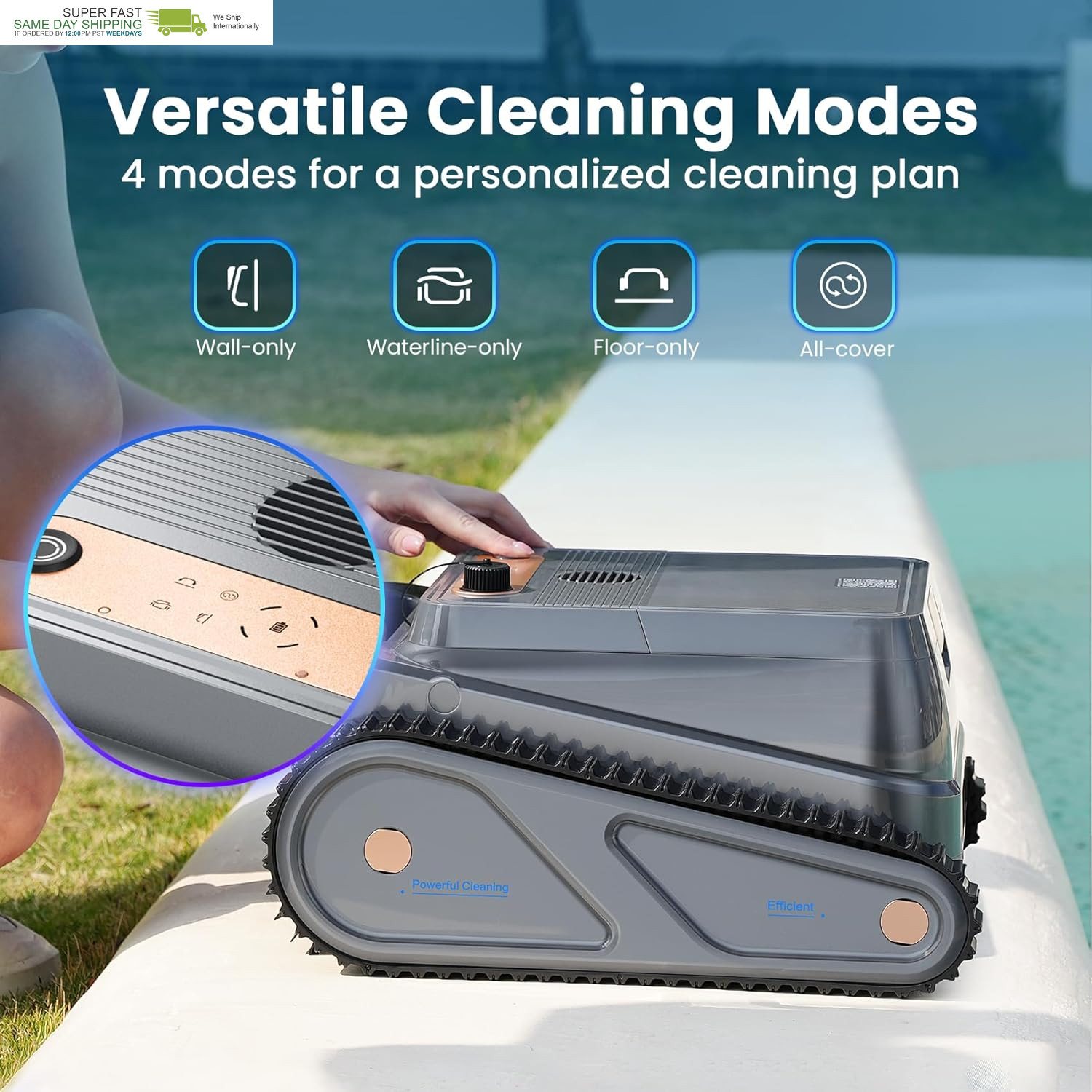 Wall-Climbing & Waterline Cleaning, 150Min Runtime, Intelligent Route Planning,