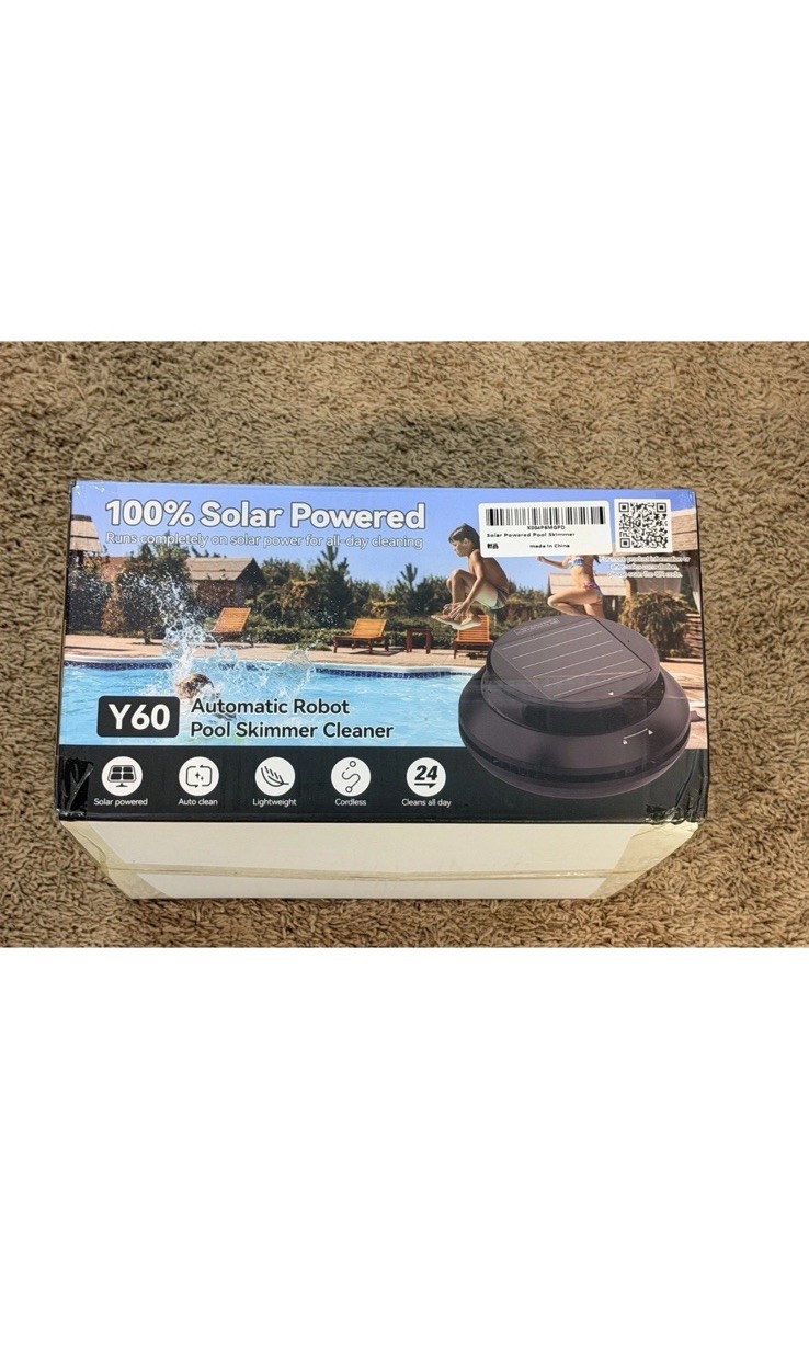 Y60 Solar Powered Robotic Pool Skimmer – Cordless Automatic Pool Cleaner