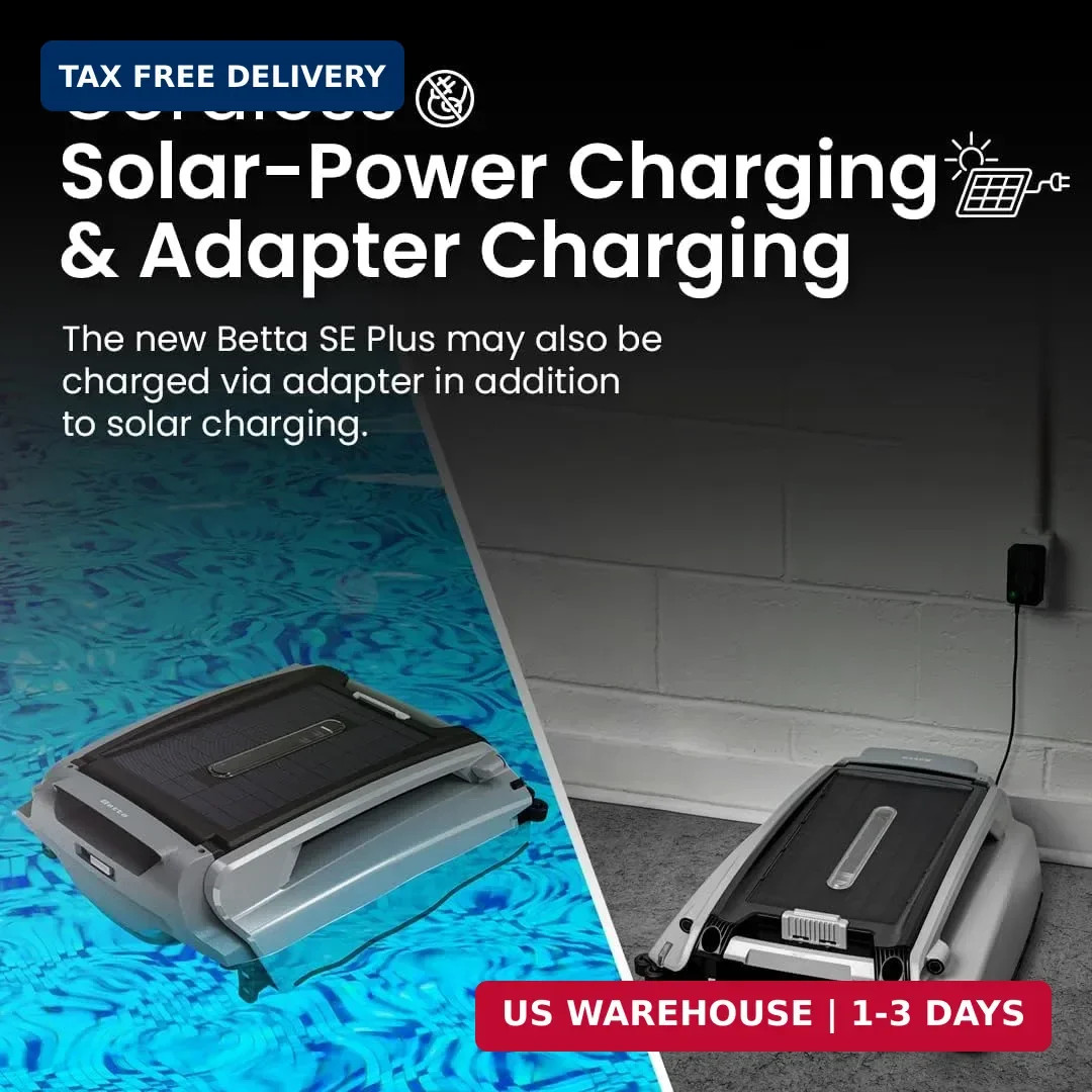 Betta SE Plus – Solar-Powered Robotic Pool Skimmer with 24/7 Continuous Cleaning