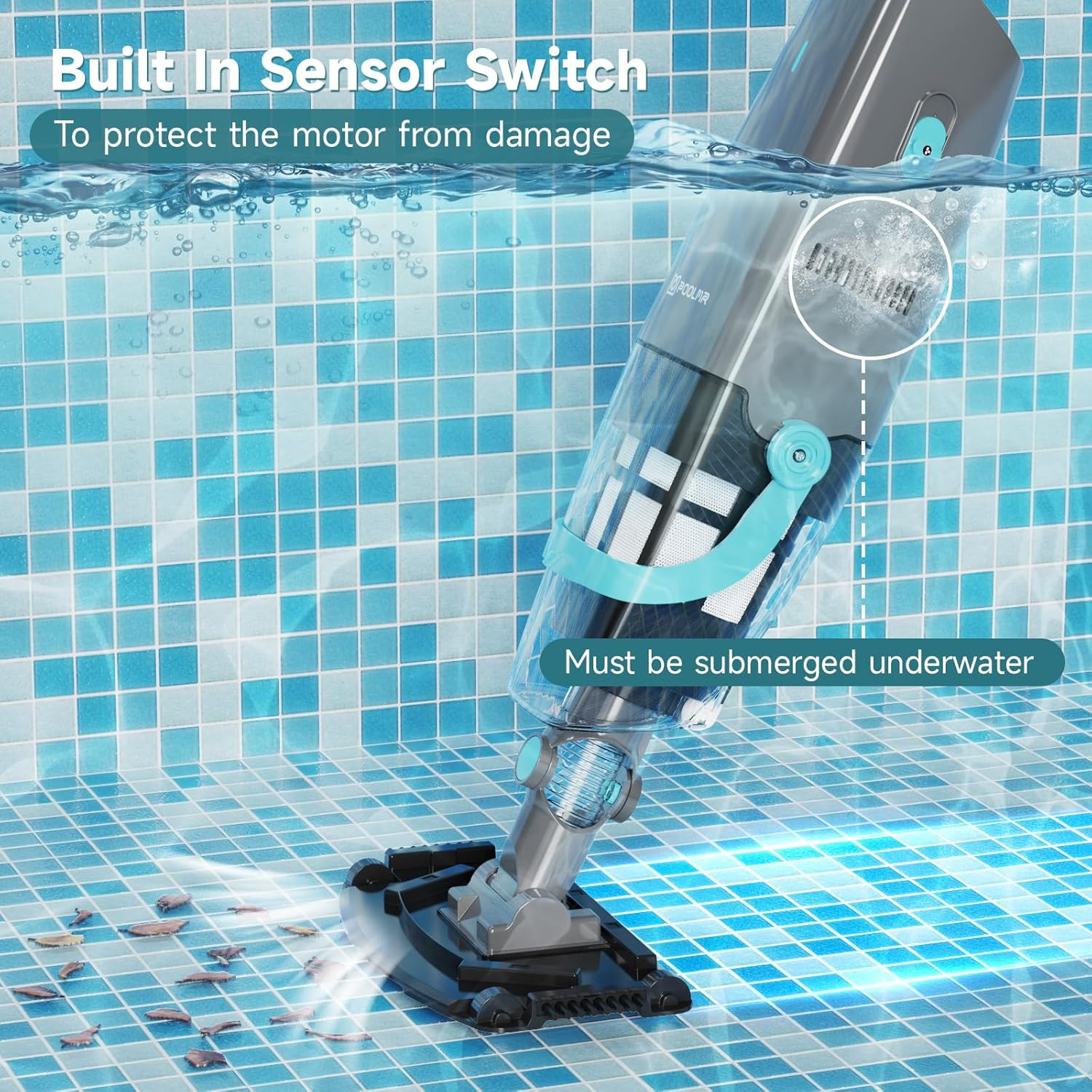 Cordless Handheld Pool Vacuum, Rechargeable Pool Cleaner with 16 Gal/Min Suction