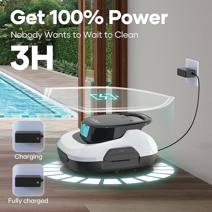 AIPER Pool Robotic Cleaner Cordless Pool Vacuum with Automatic Self-Parking