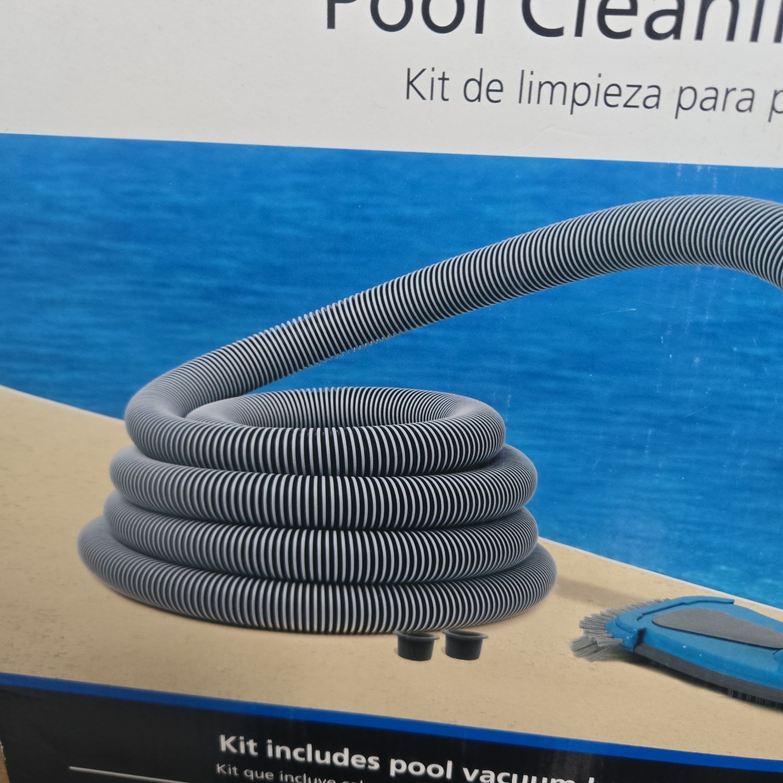 Mainstays Pool Vacuum Kit 2-Piece 25ft UVResistant Hose+Swivel Head 14.4 In W 9.