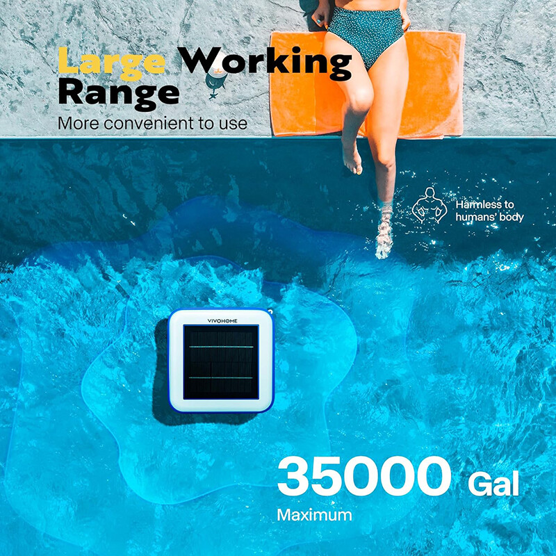 Solar Pool Ionizer Chlorine-Free Sun Shock & Water Purifier Up to 35,000 Gal