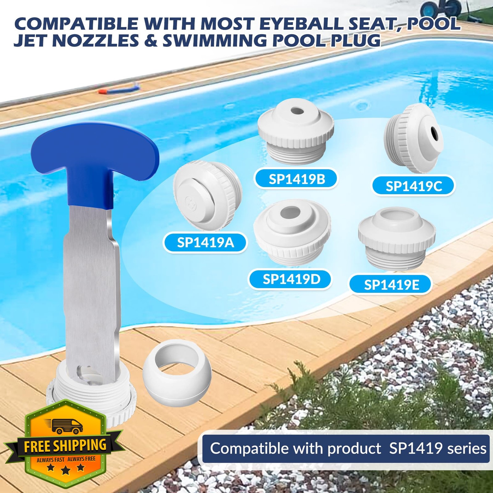 Vizava Pool Plug Removal Tool Blue
