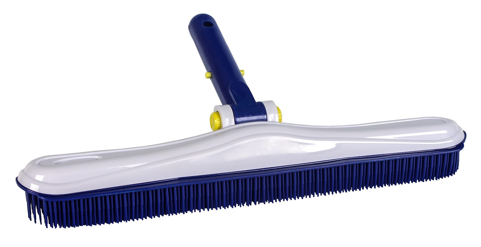 16in Rubber Pool Wall Brush with Adjustable Handle for Easy Cleaning