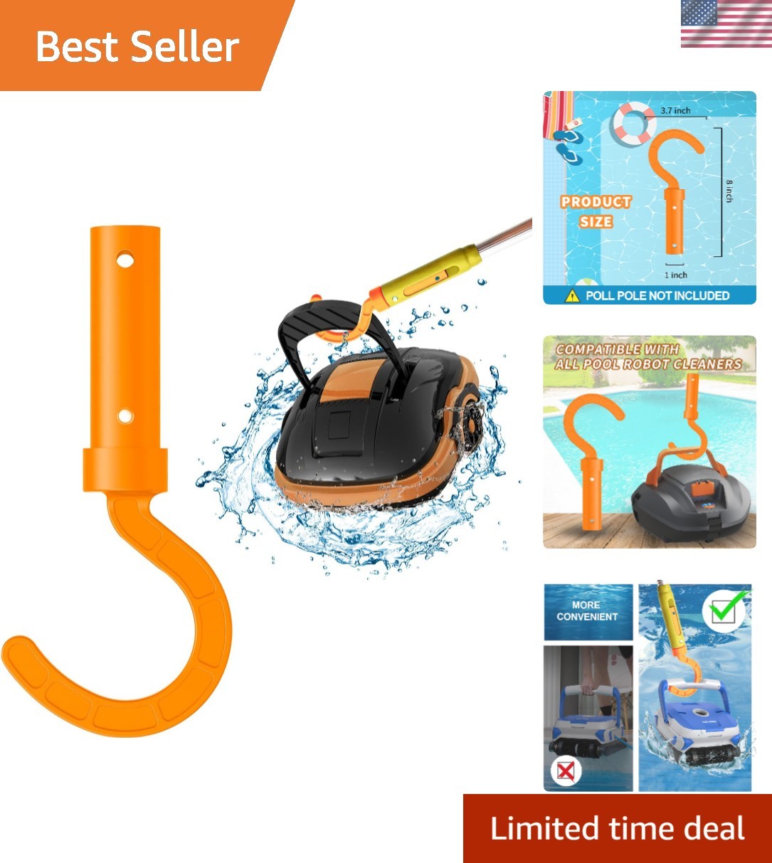 Compact Robotic Pool Cleaner Accessory Hook – Durable ABS Design, Easy Storage