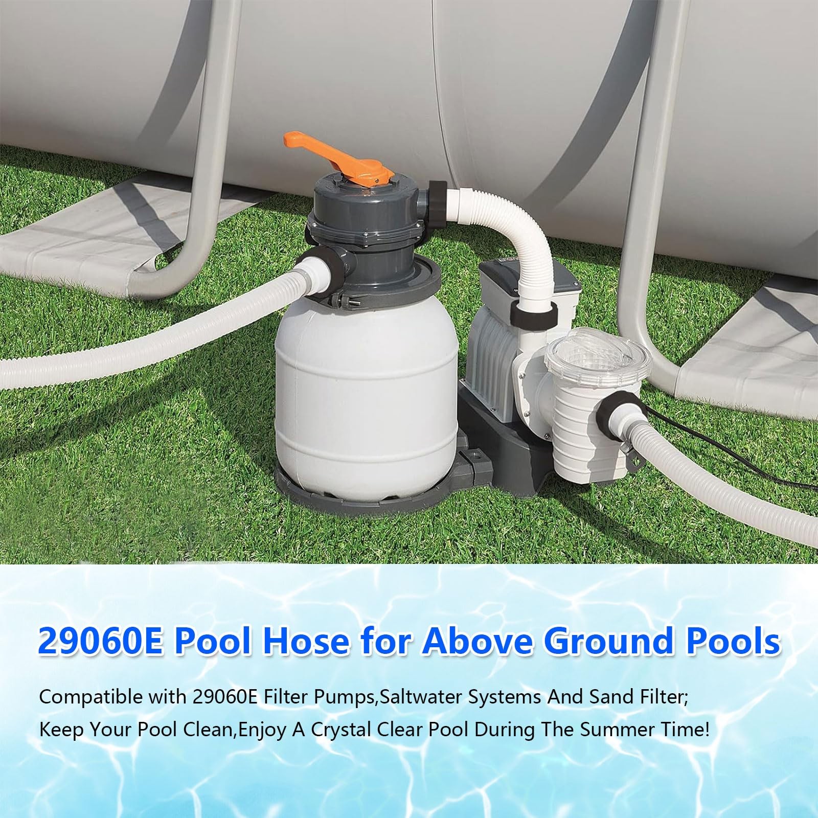 1.5&Prime; Replacement Pool Pump Hose for 59 inches x 1.5 inches, White -1 Pack