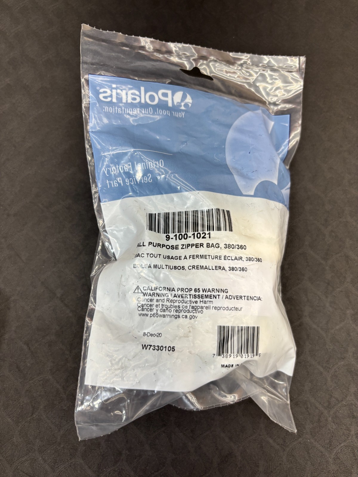 Genuine OEM Polaris 9-100-1021 All Purpose Zipper Bag
