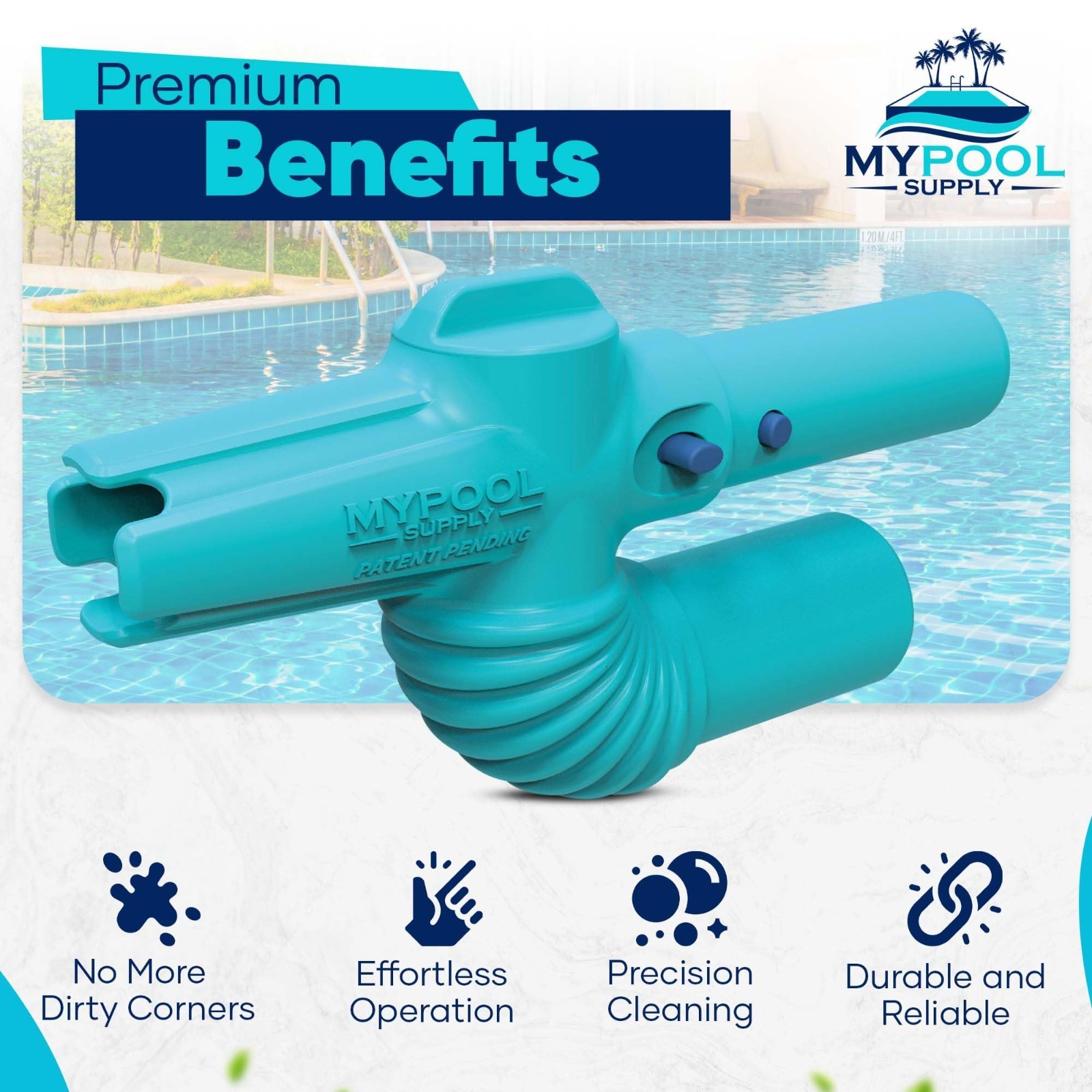 Pool Corner Cleaner Vacuum Attachment – Precision Tool for Hard-to-Reach Areas,