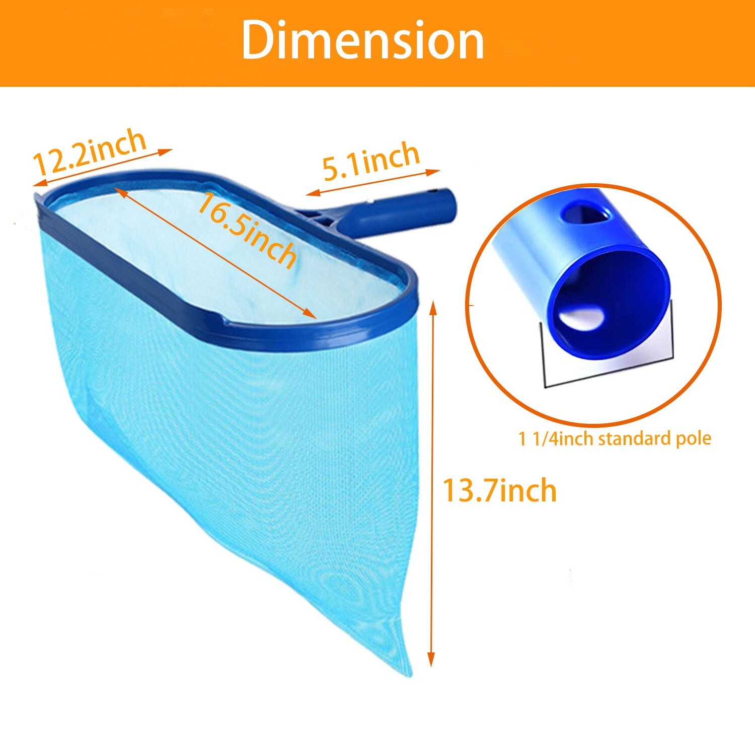 Leaf Skimmer Surface Net Plastic Handle Swimming Pool Spa Hot Tub w/ Magnet