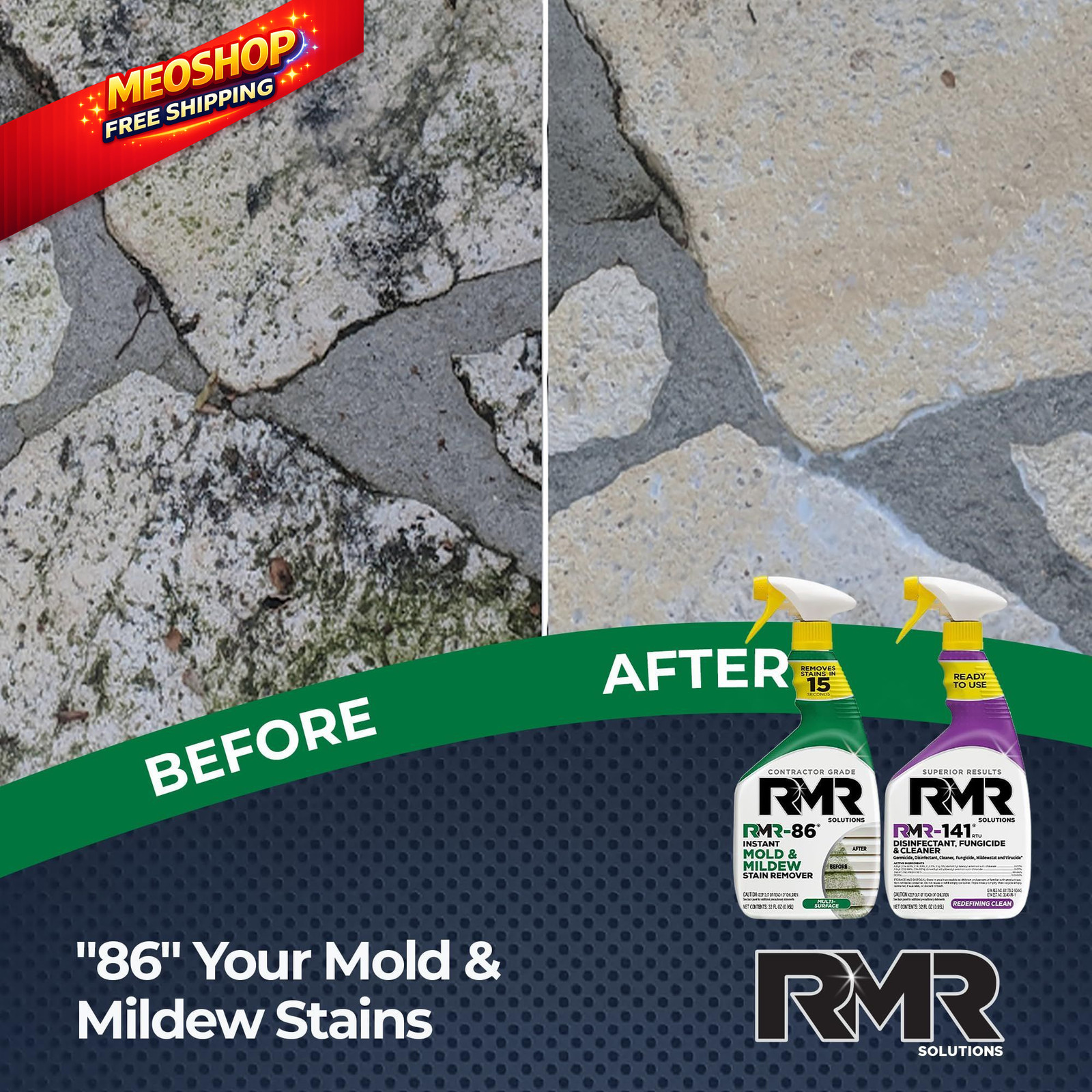 RMR Brands DIY Mold & Stain Remover Bundle, Complete 32 Fl Oz (Pack of 2)