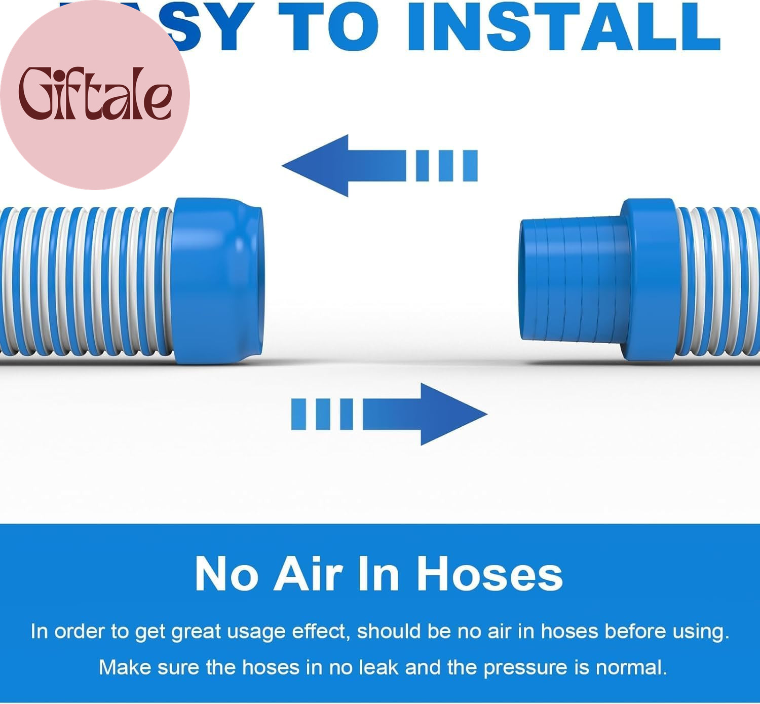Pool Vacuum Hose 40 Feet (12 X 40 Inch), 1.5 Inch Cuffs, Compatible with Most In