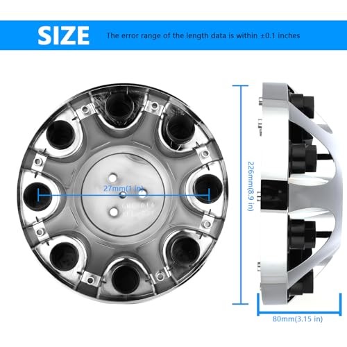 Wheel Center Hub Cap (), 8 7/8 Inch Diameter Center Cover 9597819 Set of 1