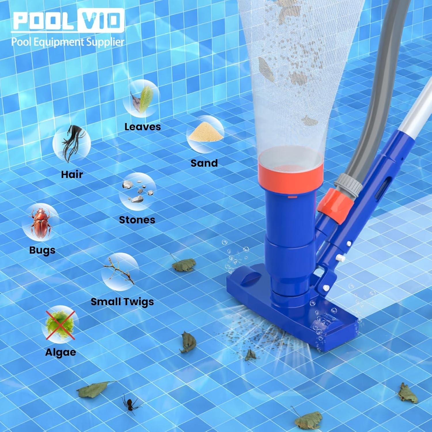 Ultimate Pool Cleaning Solution: Jet Vacuum & Heavy-Duty Brush for All Pools