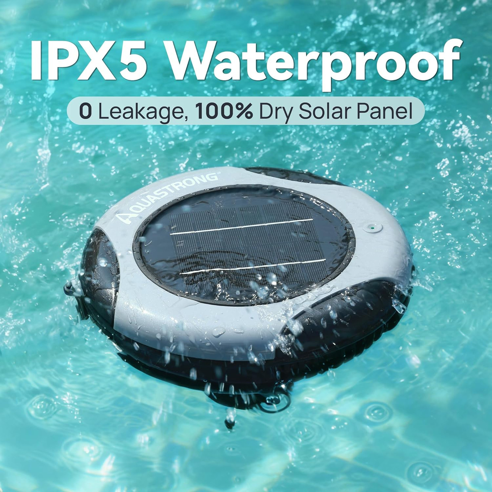 Solar Pool Maintenance System with 8.5 oz Copper Anode High-Efficiency Solar