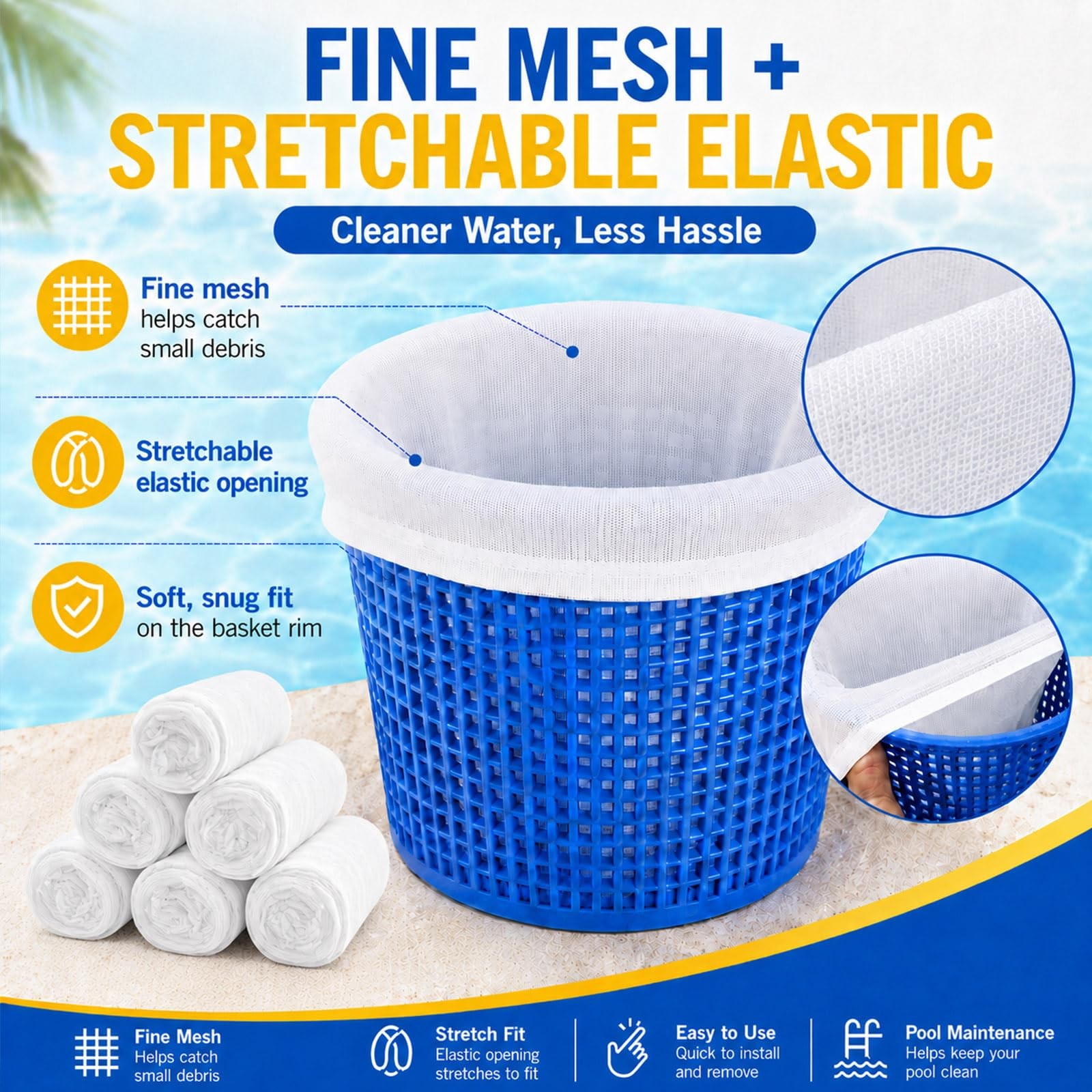 Lagincig 30PCS Pool Skimmer Socks Filter – Saver White