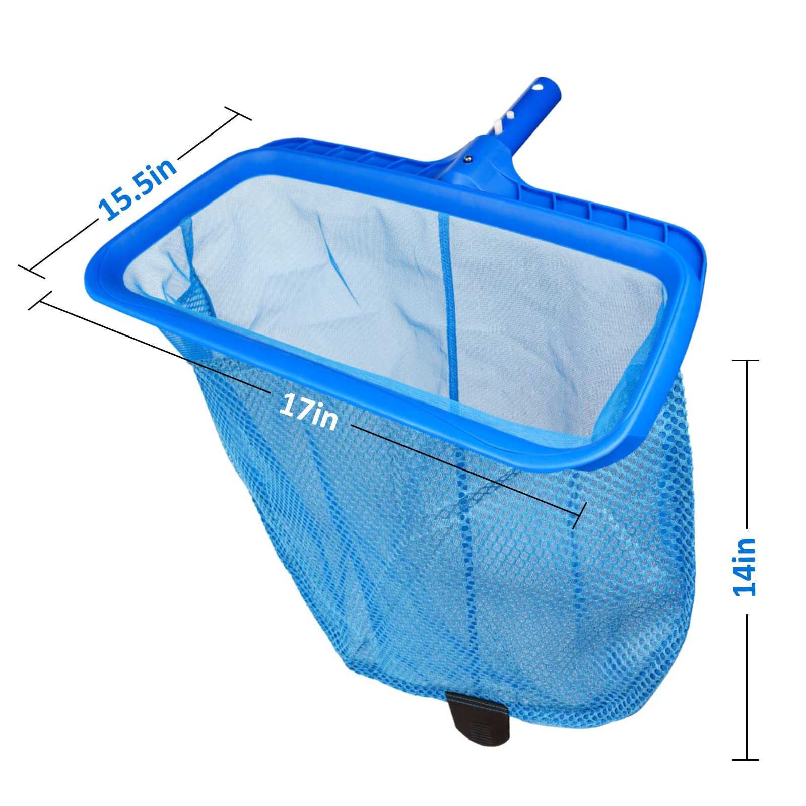 Swimming Pool Skimmer Net, Fine Mesh Pool Leaf Rake Net with Double-Layer Dee…