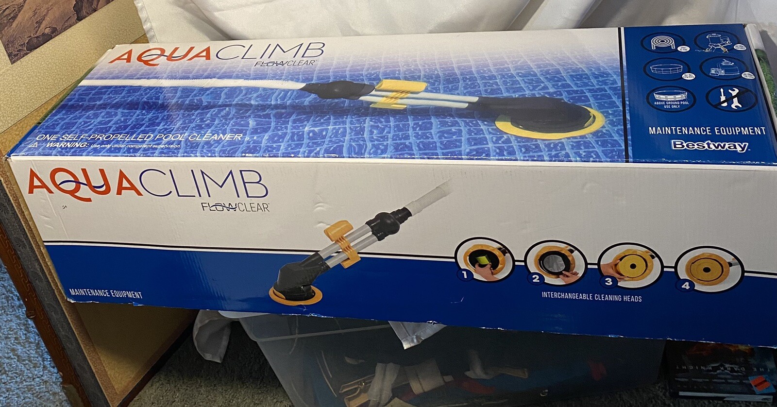 AQUACLIMB BESTWAY FLOWCLEAR AUTOMATIC POOL CLEANER MODEL 58304E NEW