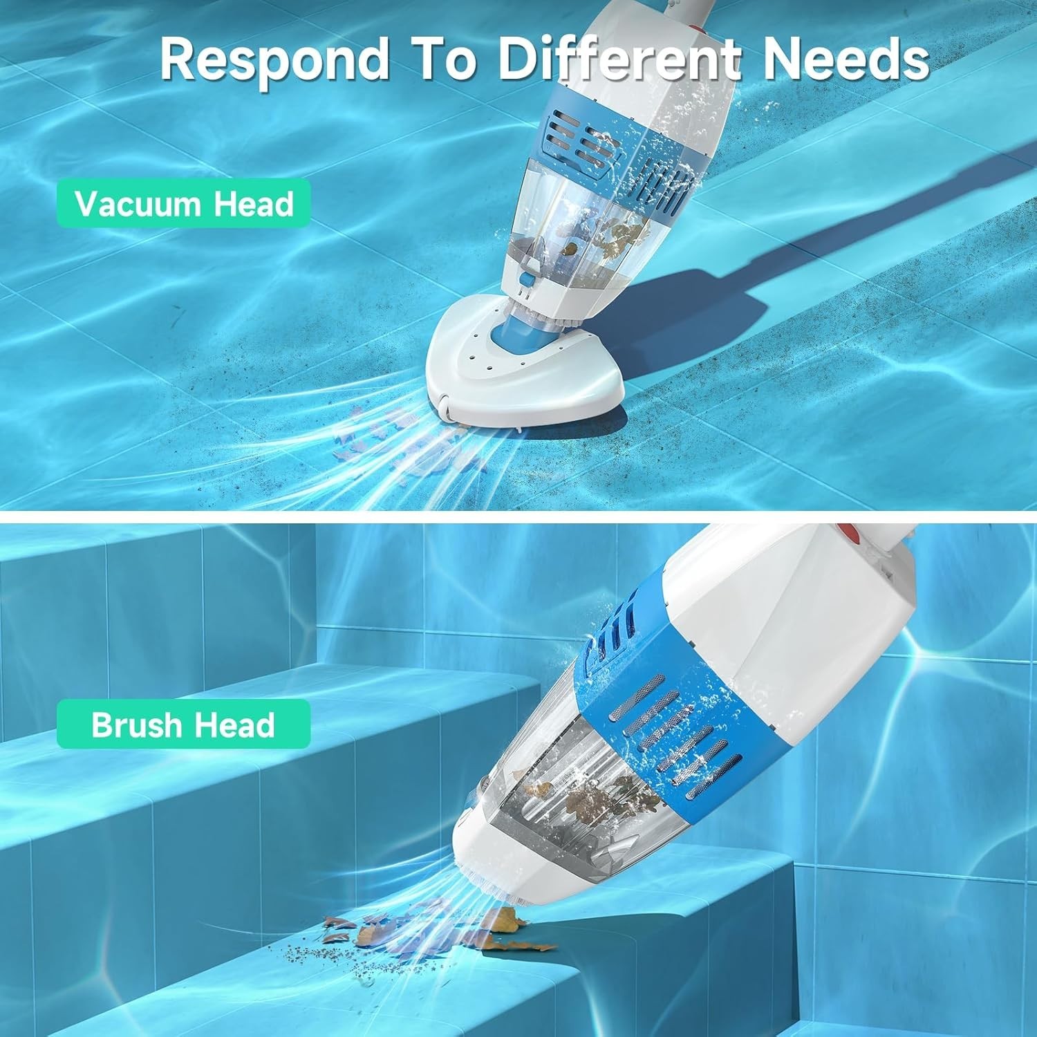 Hyson 100P Handheld Pool Vacuum Rechargeable Telescopic Pole 60 Min