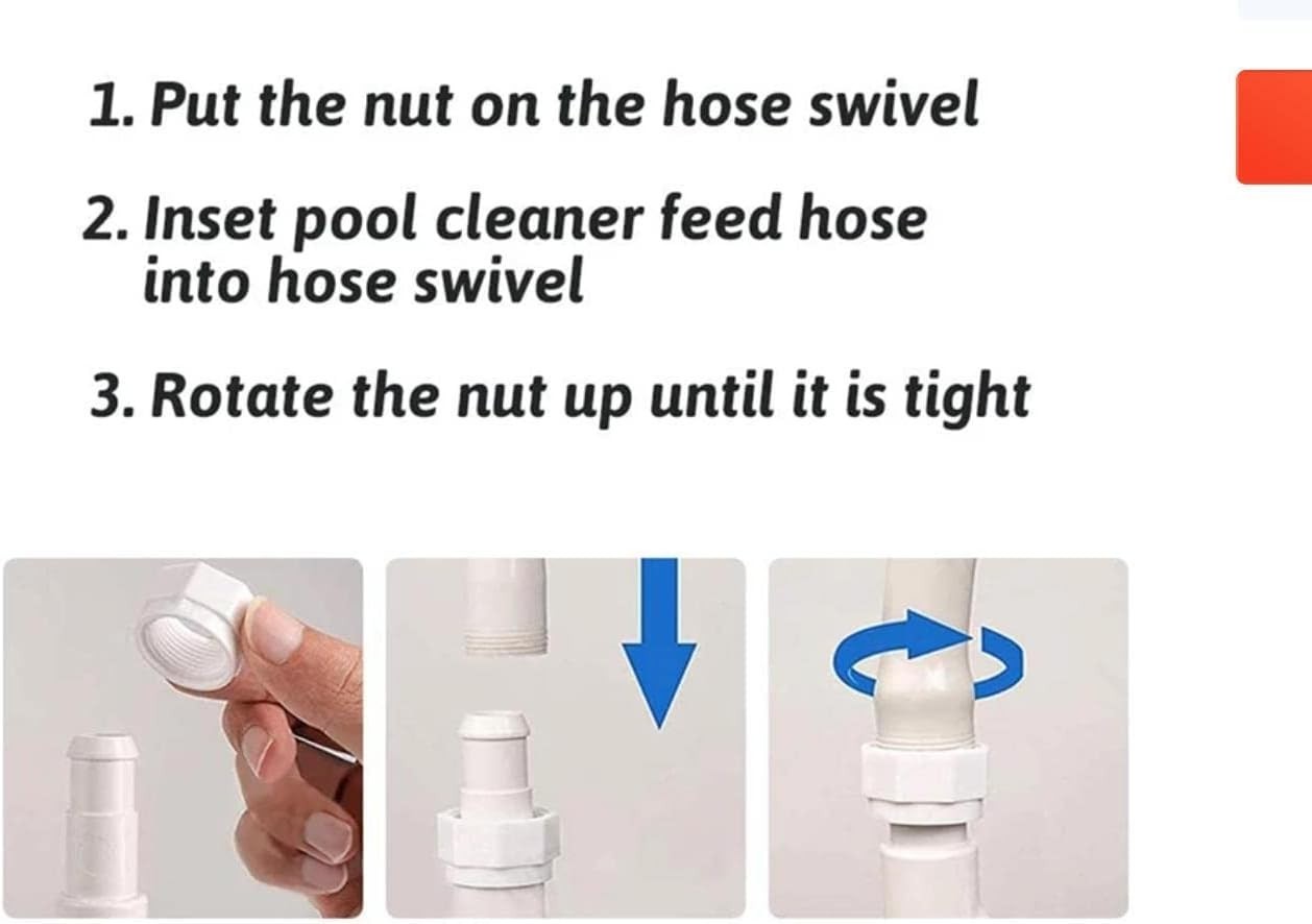 Pool Cleaner Hose Swivel and Nut Set for Efficient Maintenance Tasks