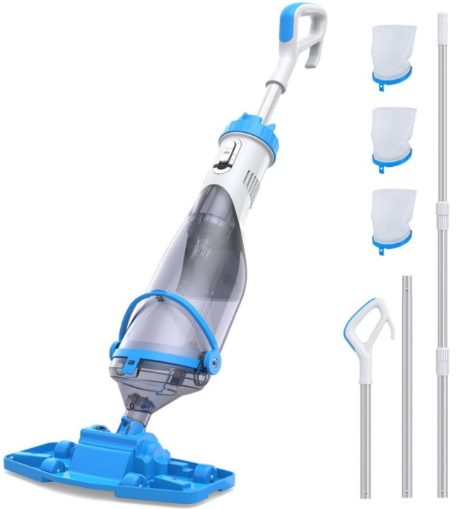 Aspiradora Inalámbrica para Piscina con Pértiga y Succión de 19 GPM, Nuevo