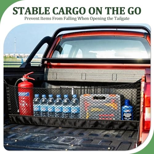 3-Layer Cargo Net Zipper Bag Truck Bed Net for Dodge RAM 1500 2019-2026