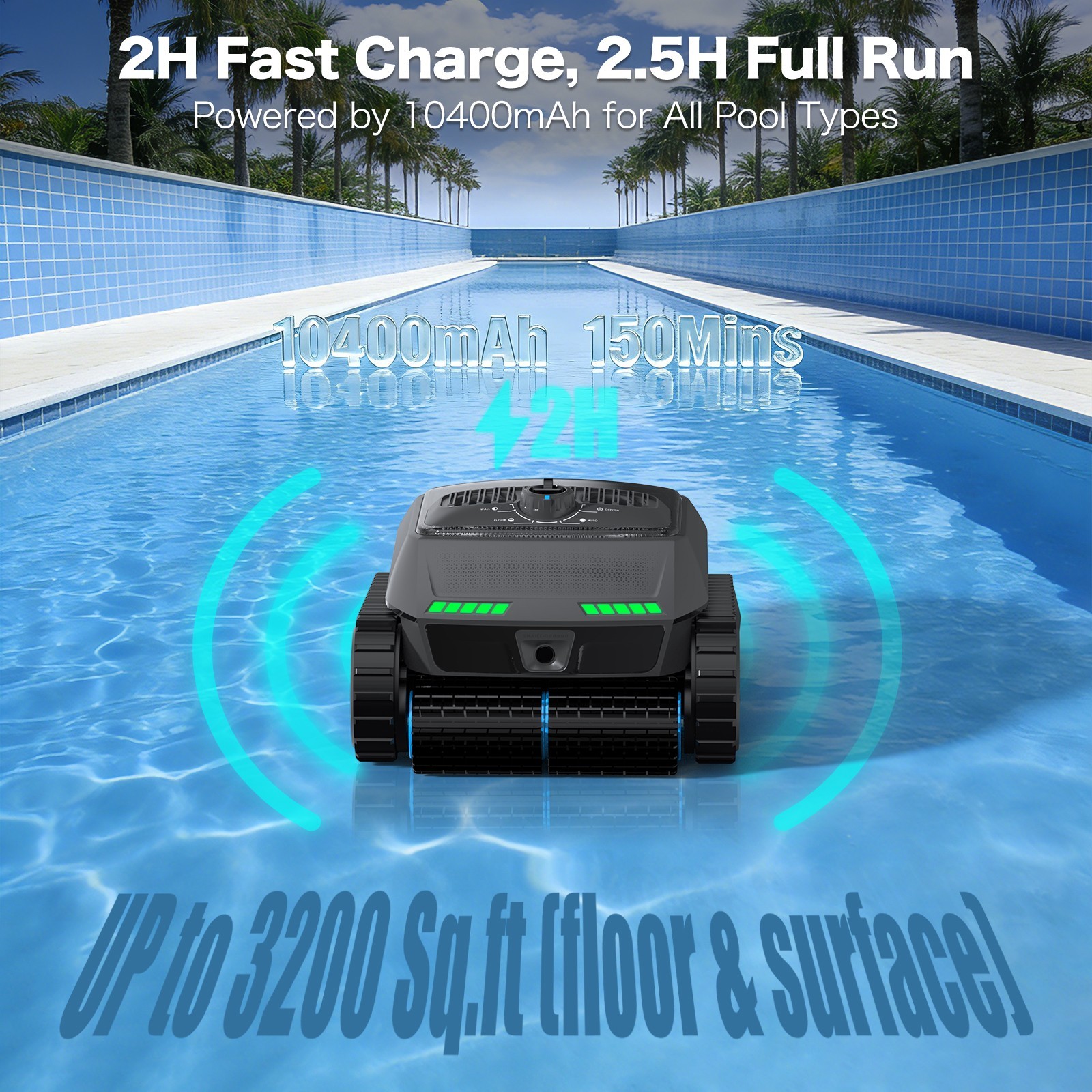 AIRROBO CP400 Cordless Robot Pool Cleaner & Robotic Pool Skimmer Inground APP
