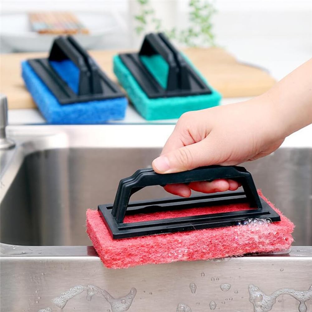 3pcs Handheld Pool Scrub Brush Set, Sponge Pool Cleaner with Comfortable Grip…