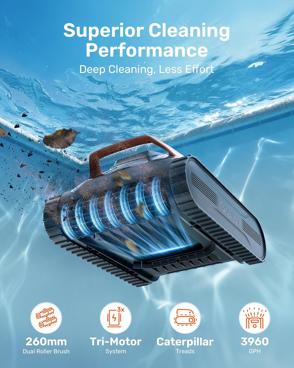 Litevac G1 Cordless Robotic Pool Cleaner for Inground Pools, above Ground Pool V