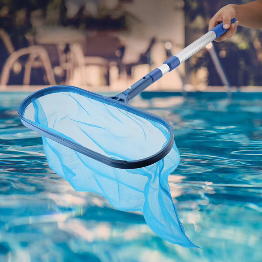 Pool Skimmer Net Fine Mesh Leaf Rake Deep Bag with Pole Adapter Cleaning
