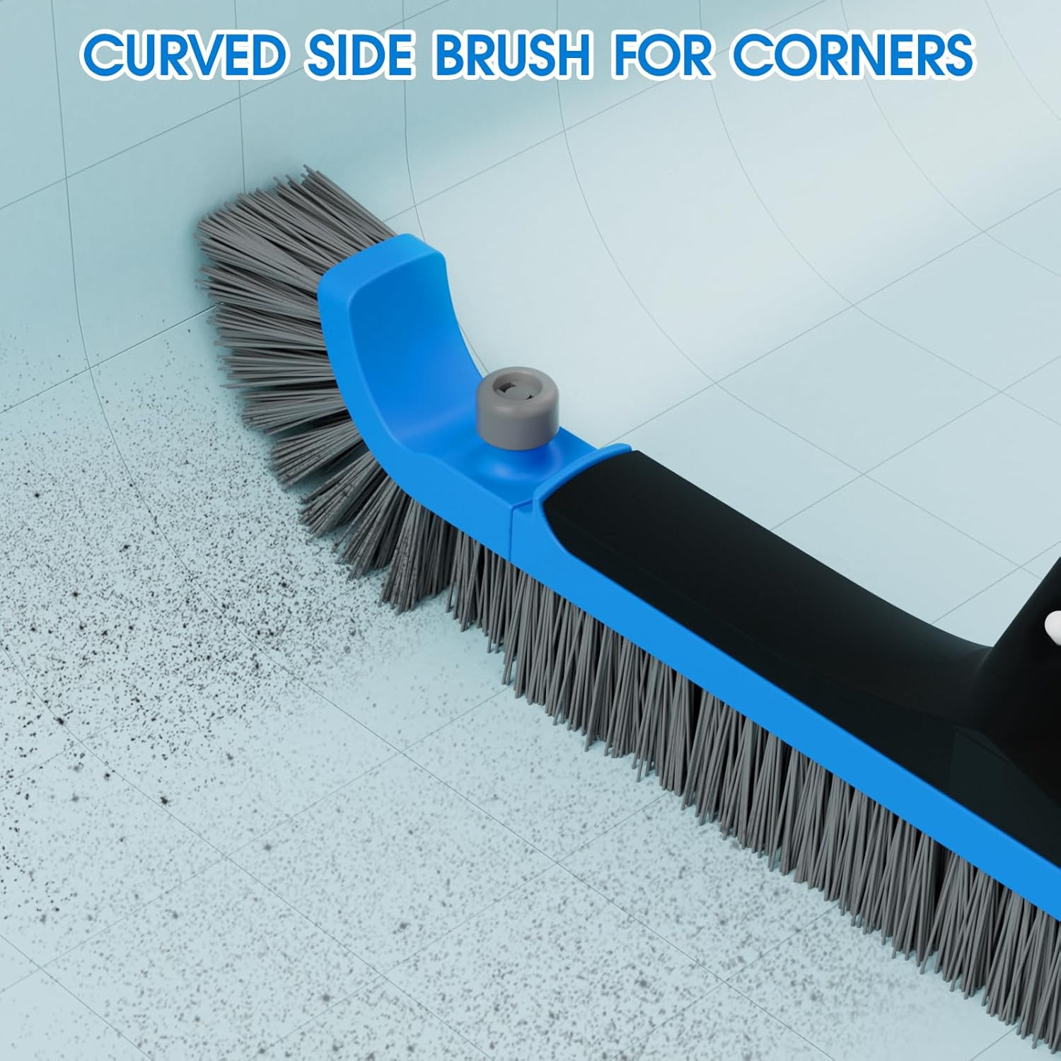 2 in 1 Pool Brush with Poles 10Ft – 20 » Heavy Duty Swimming Pool Brush & Multif