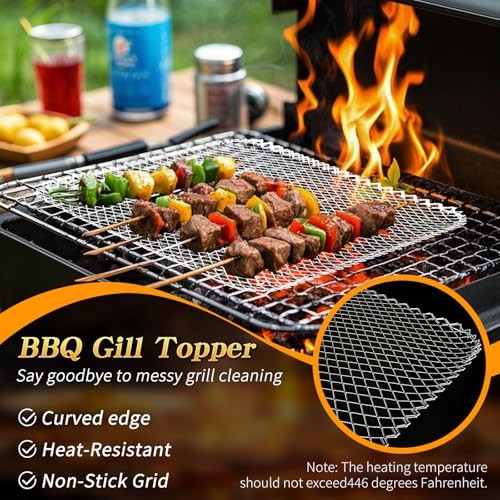 Grill Topper, 10 Pcs Disposable BBQ Grill Toppers, 12×16 in Non-Stick Heavy