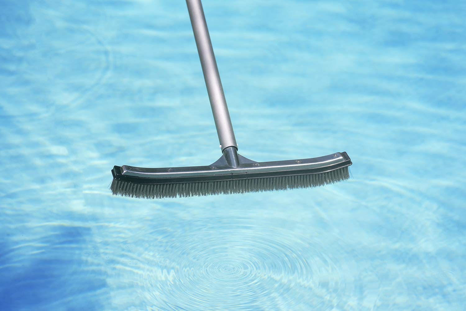 Heavy-Duty 18&Prime; Stainless Steel Pool Algae Brush – Aluminum Back for Gunite Pools
